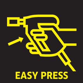 High-pressure gun with patented holding force reduction.