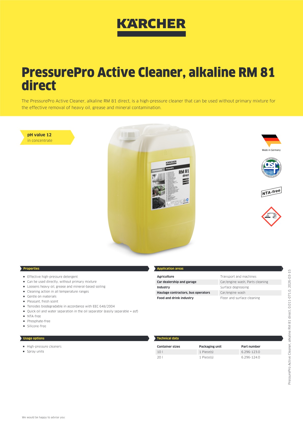 Product information