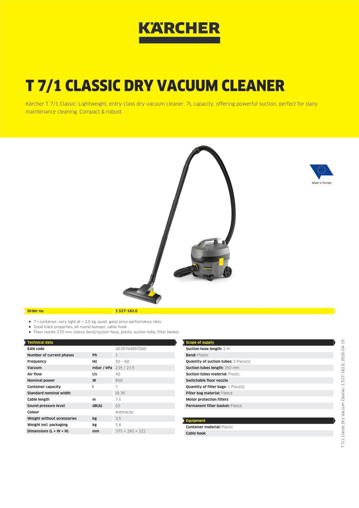 Product information
