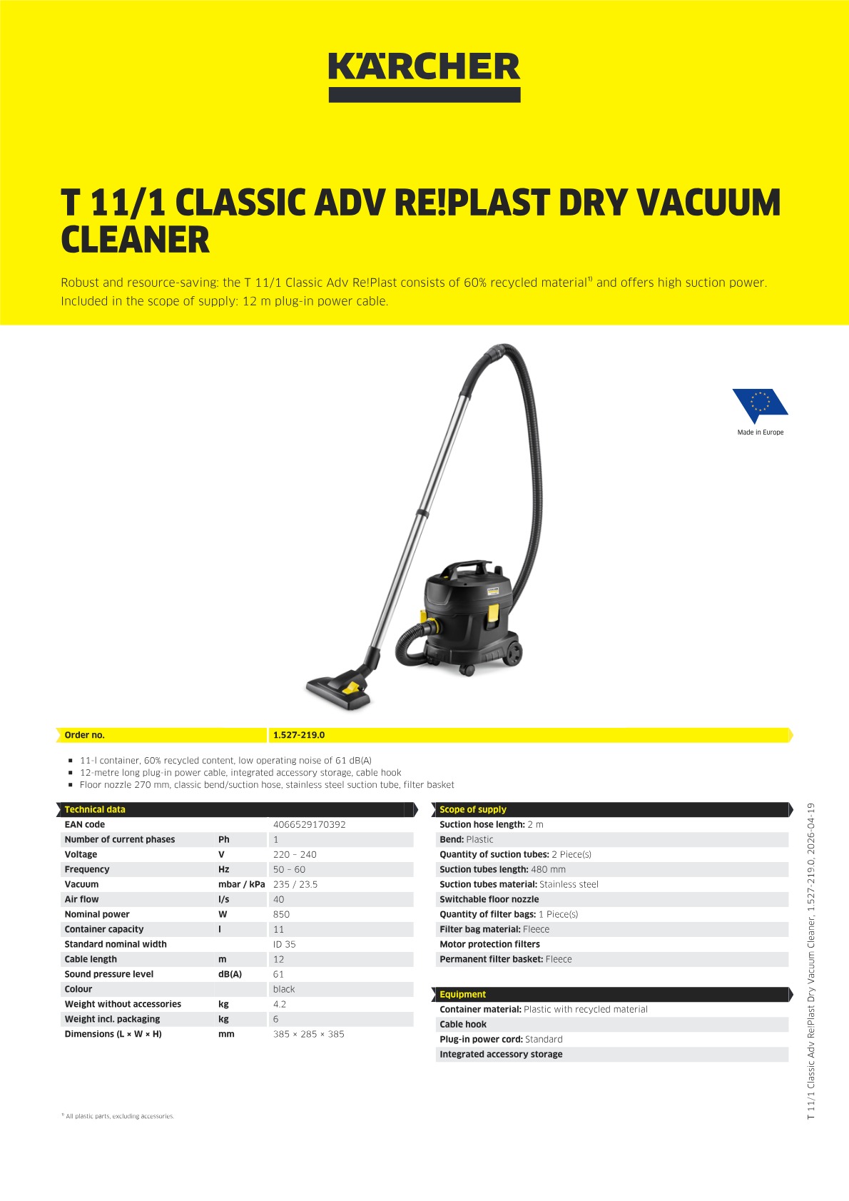 Product information