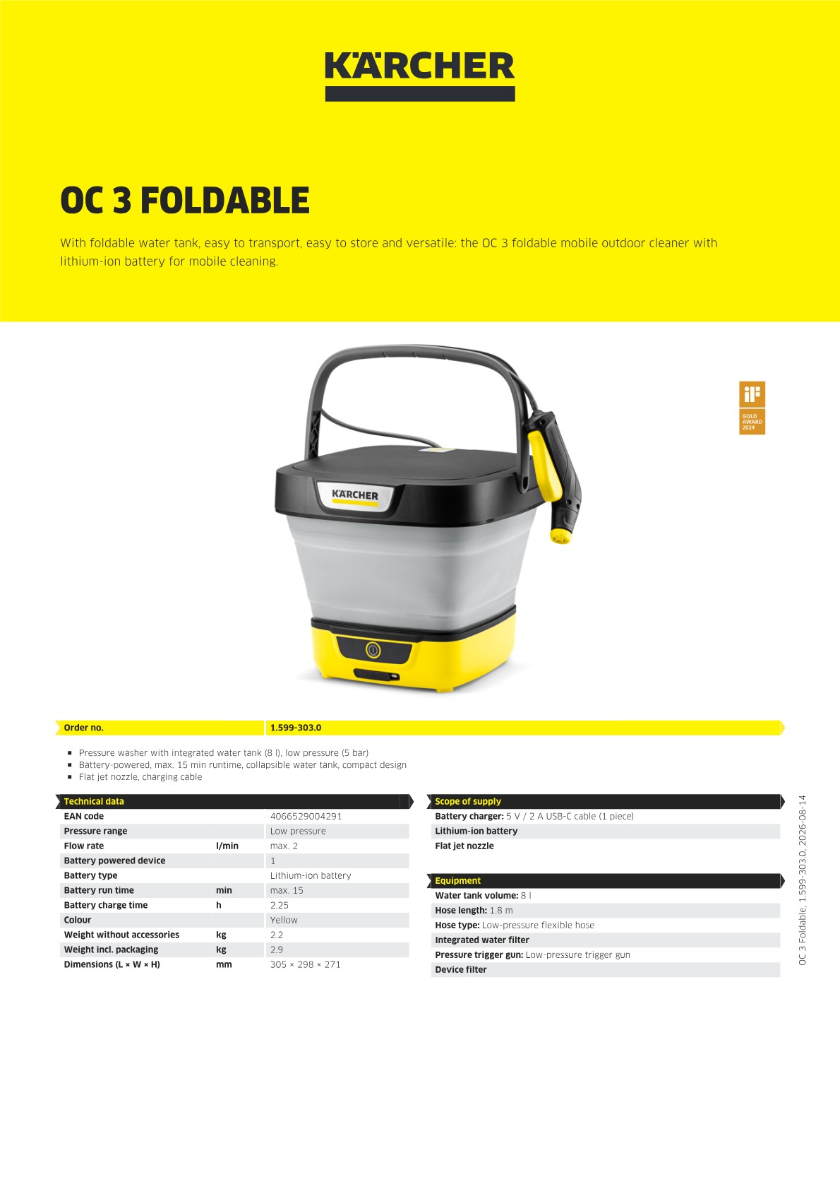 Mobile Outdoor Cleaner OC 3 Foldable | Kärcher