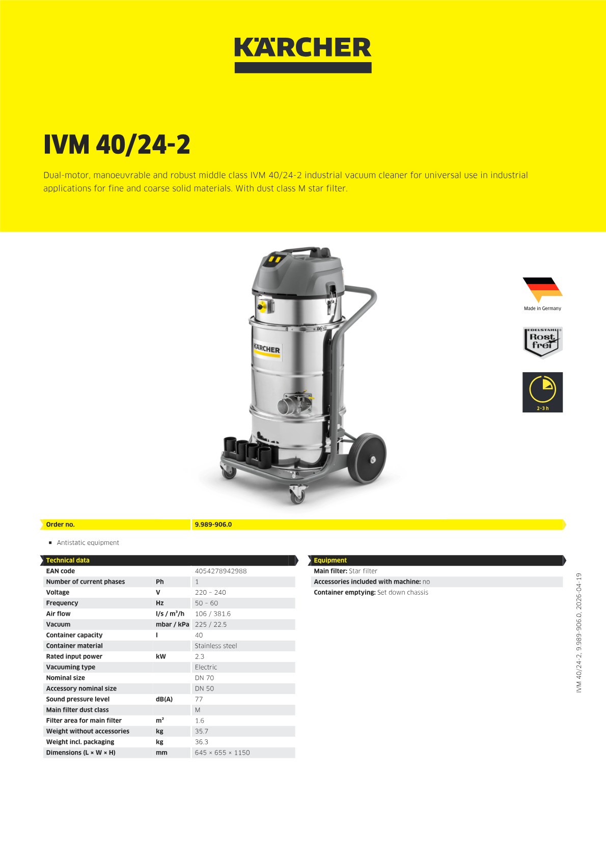 Product information