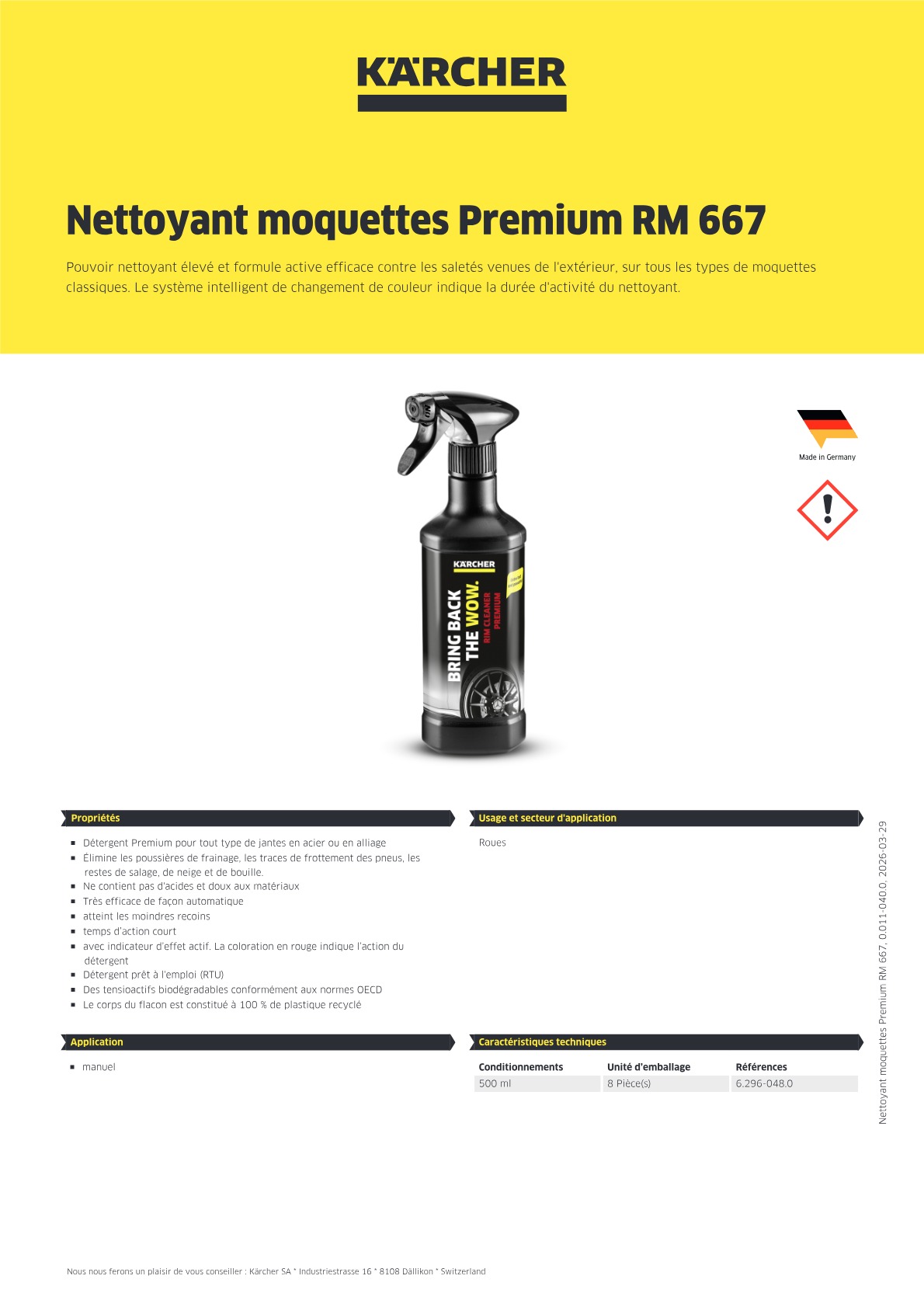 Informations produit