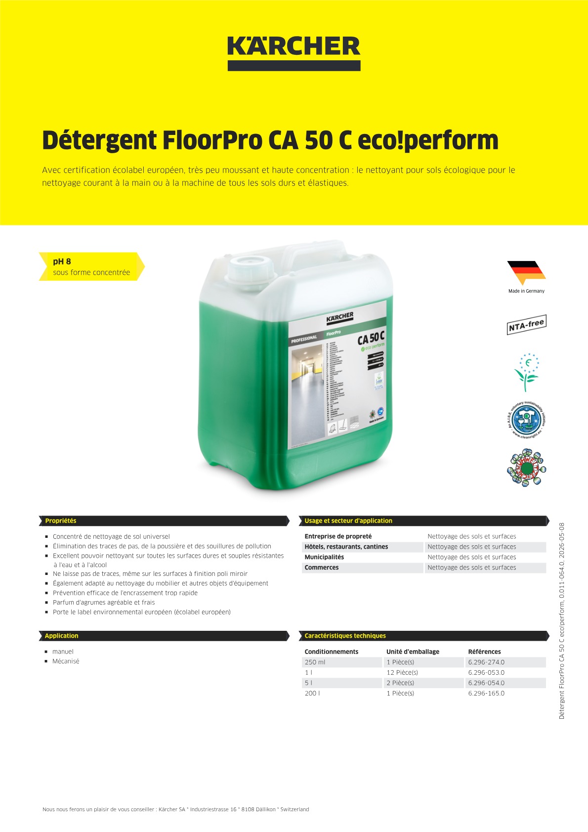 Informations produit