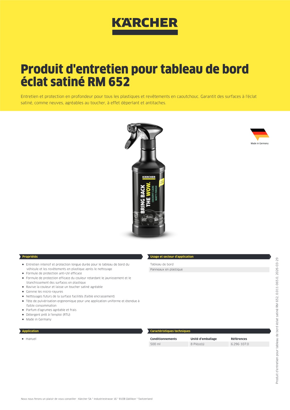 Informations produit