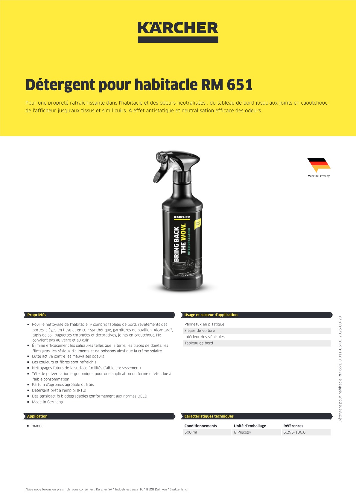 Informations produit