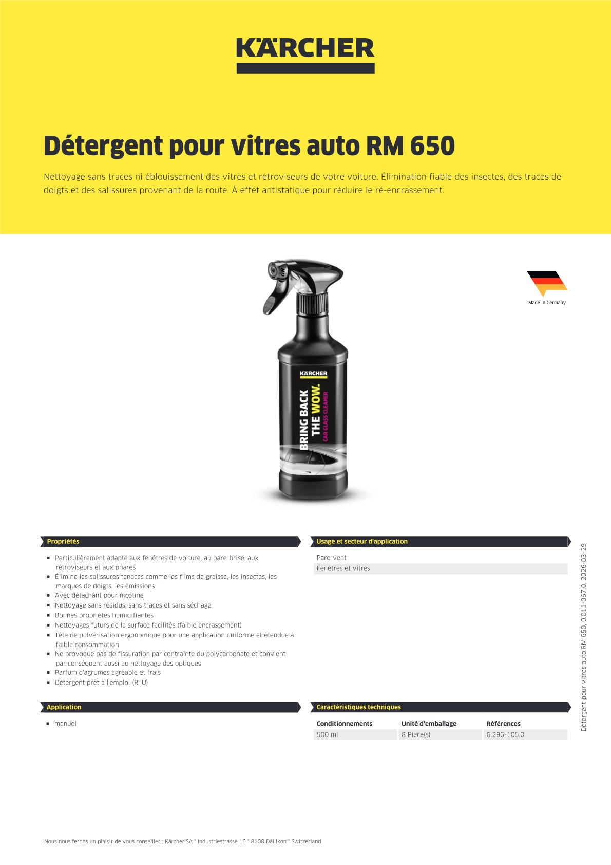 Informations produit