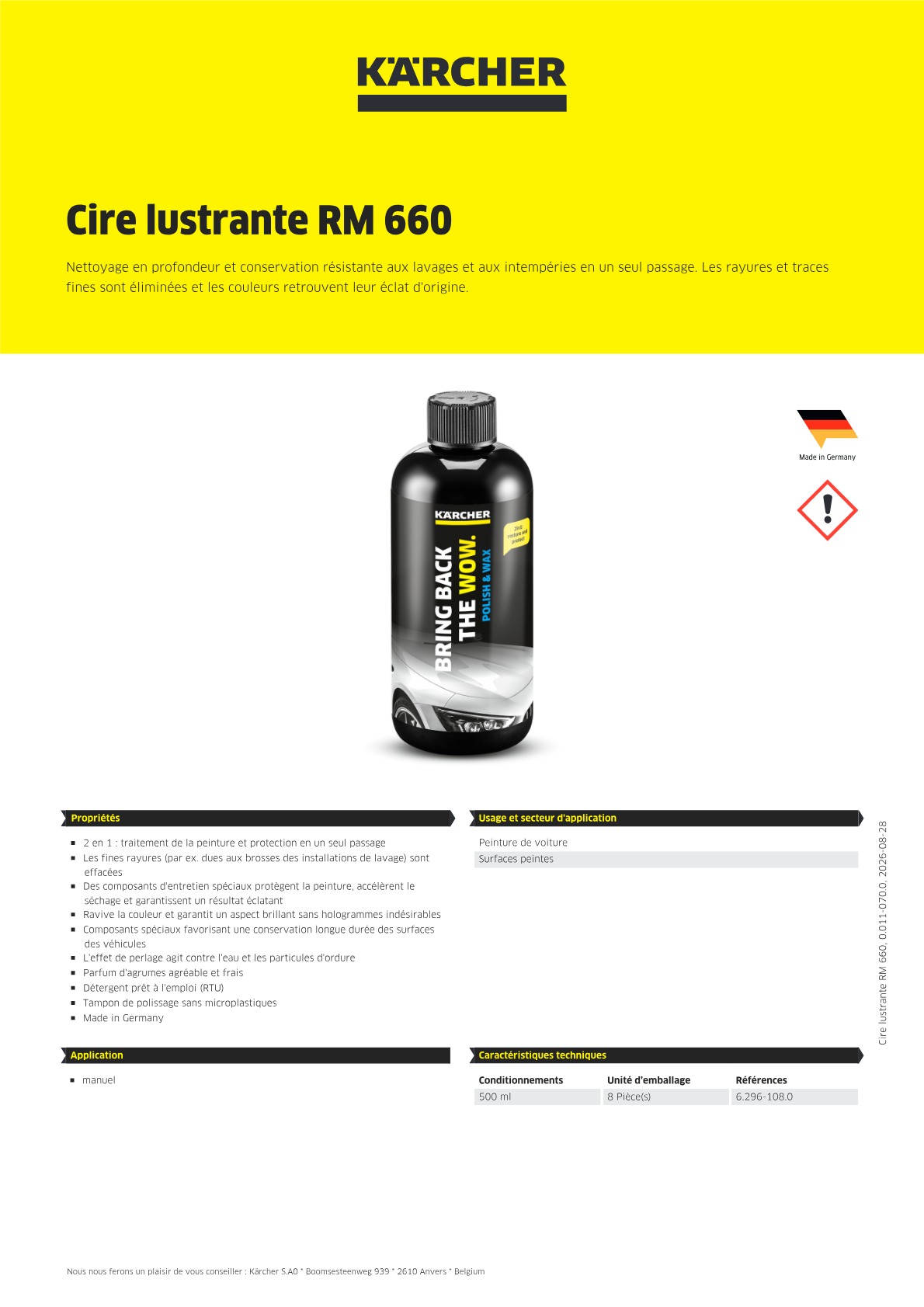 Informations sur le produit