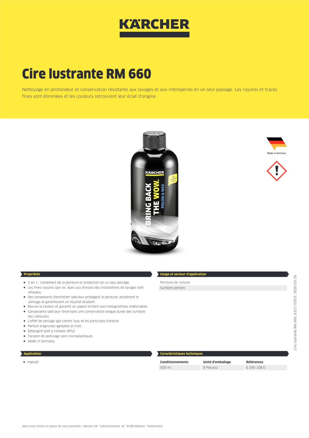 Informations produit