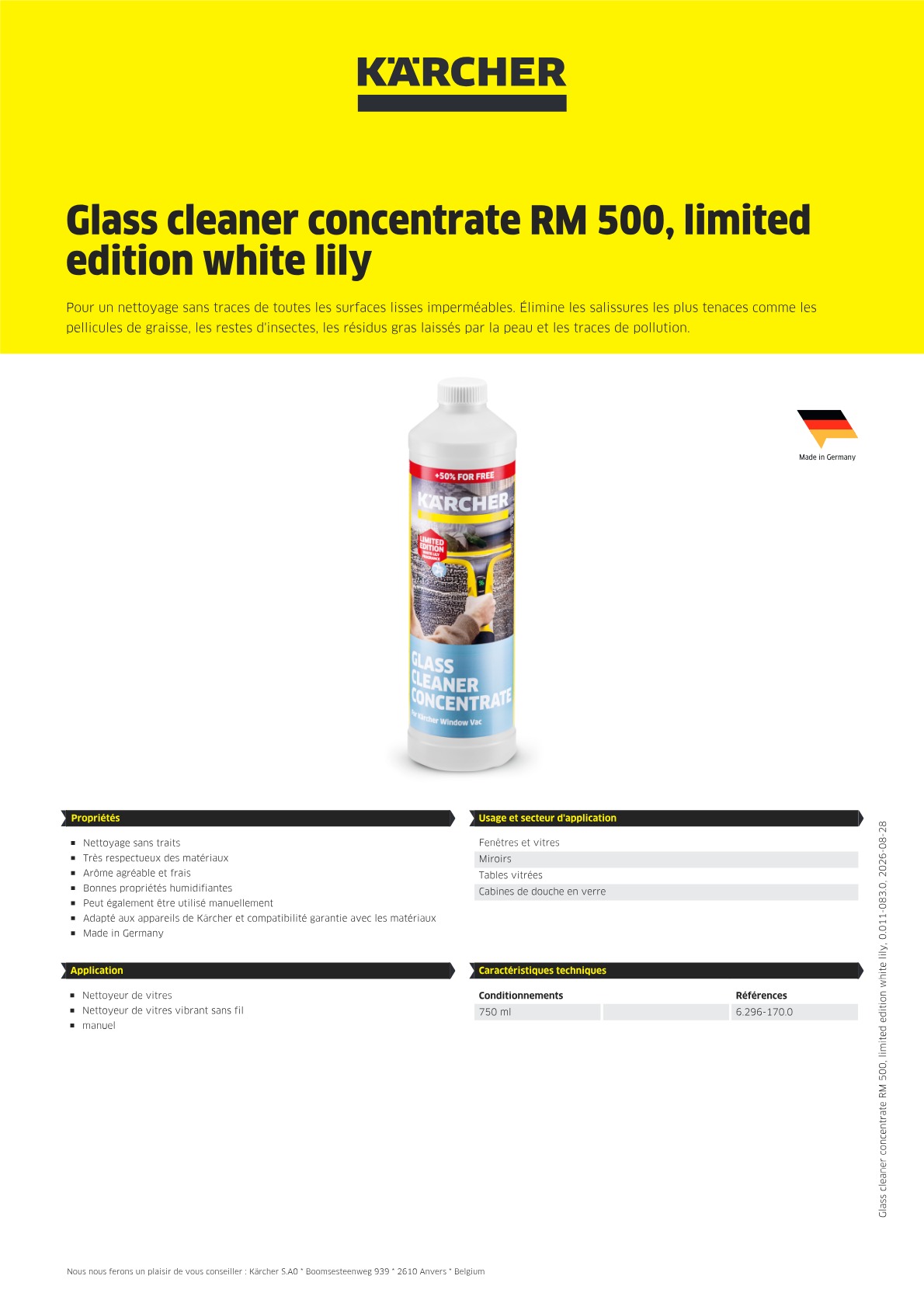 Informations sur le produit