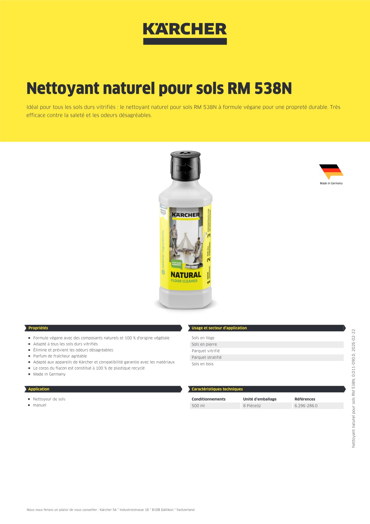 Informations produit