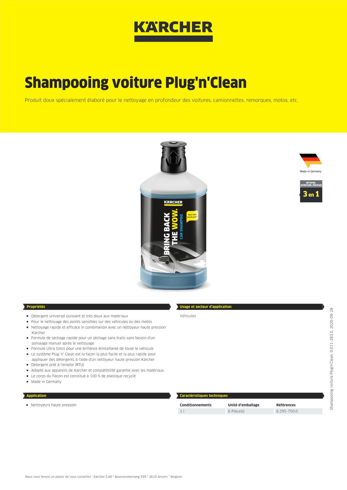 Informations sur le produit
