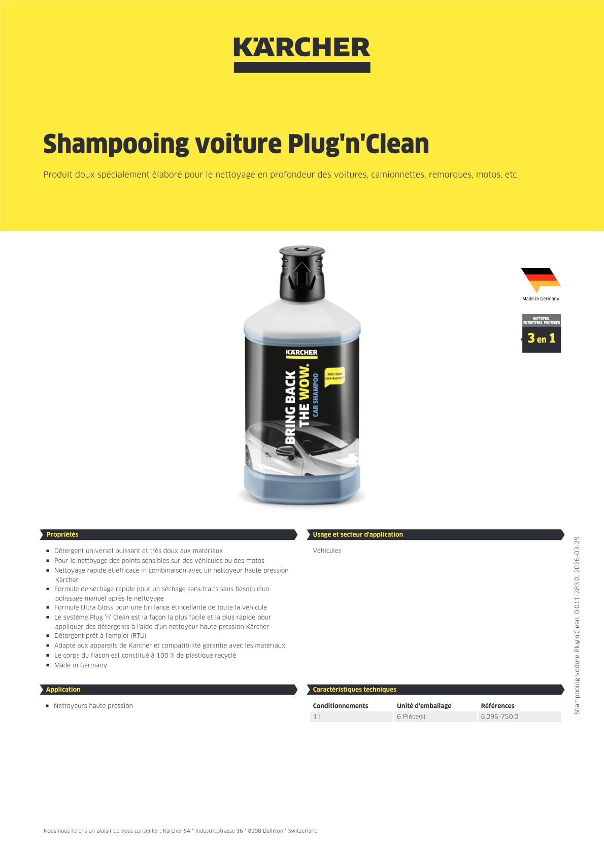 Informations produit