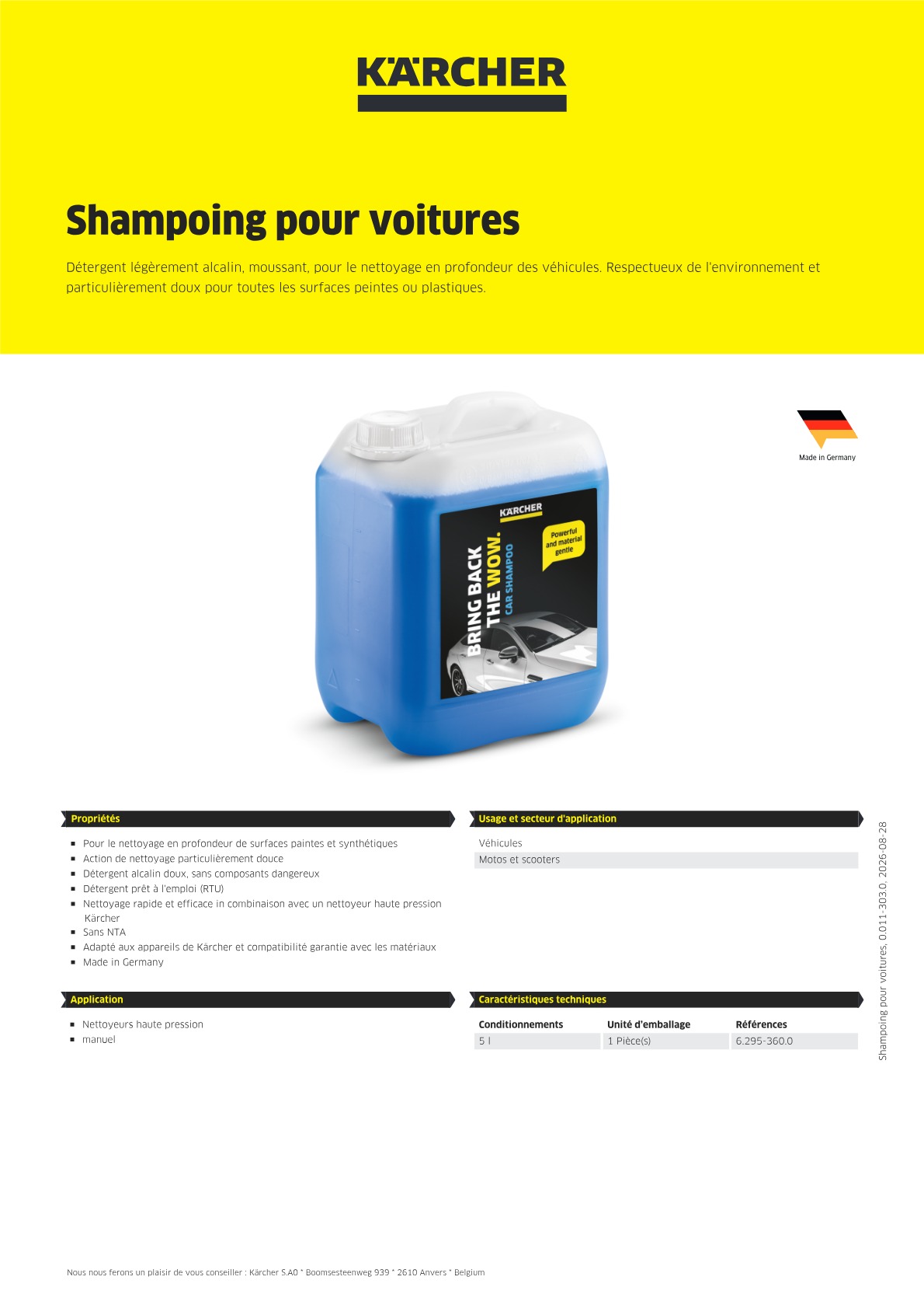 Informations sur le produit