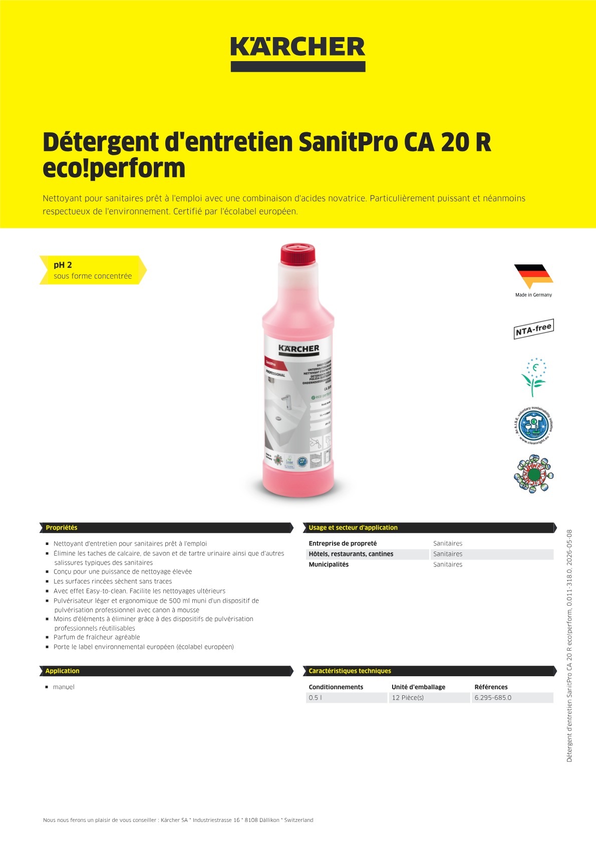 Informations produit