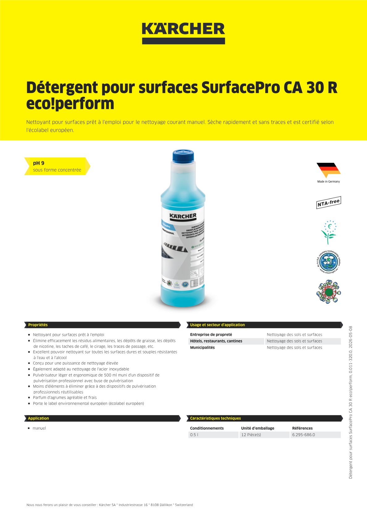Informations produit