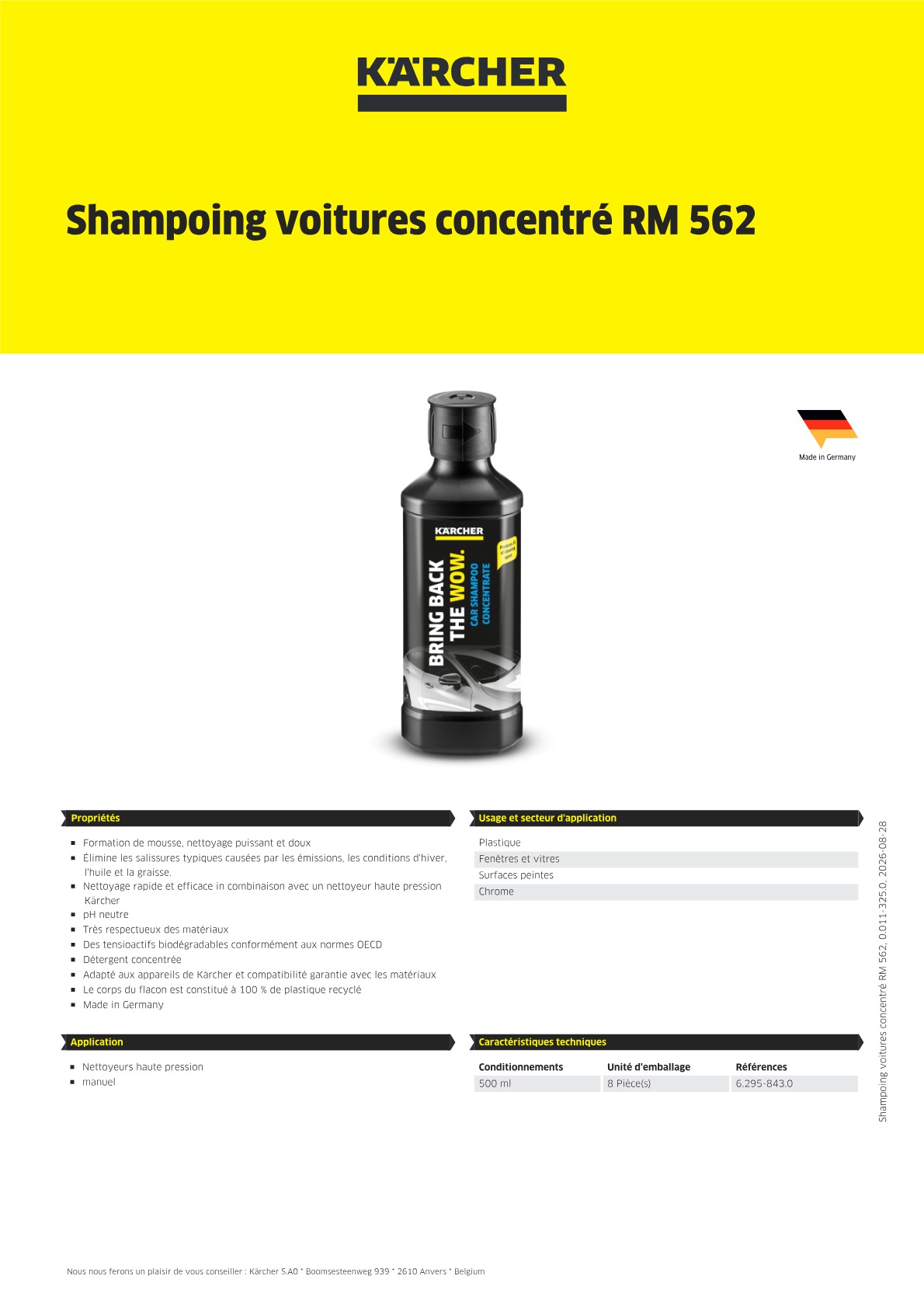 Informations sur le produit