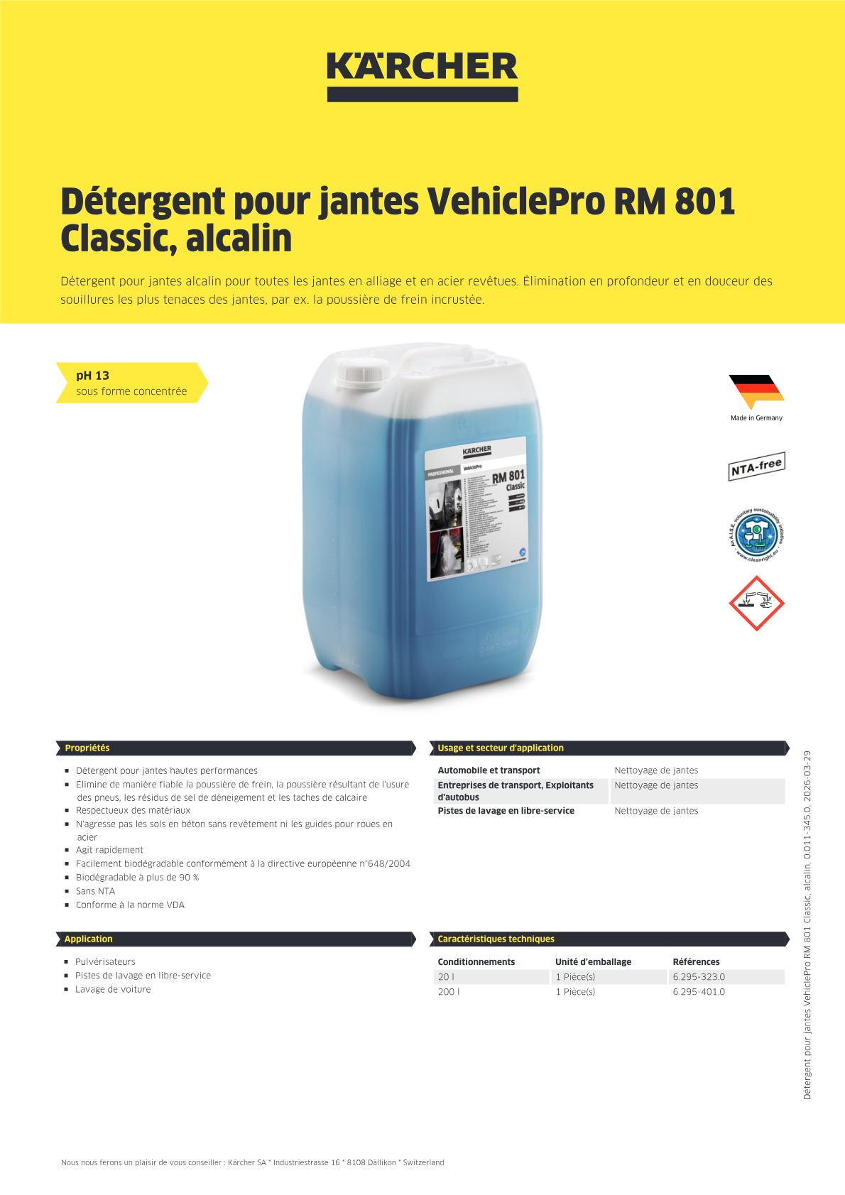 Informations produit