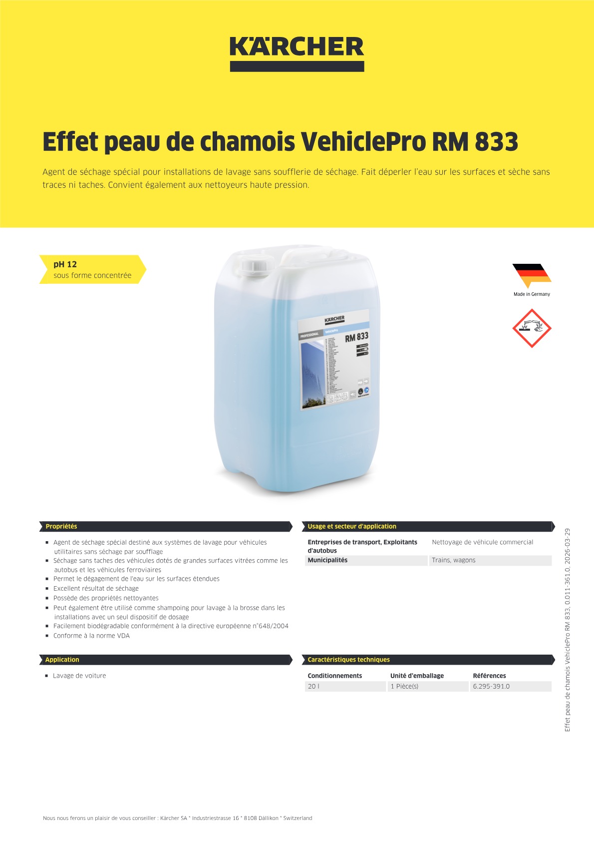 Informations produit