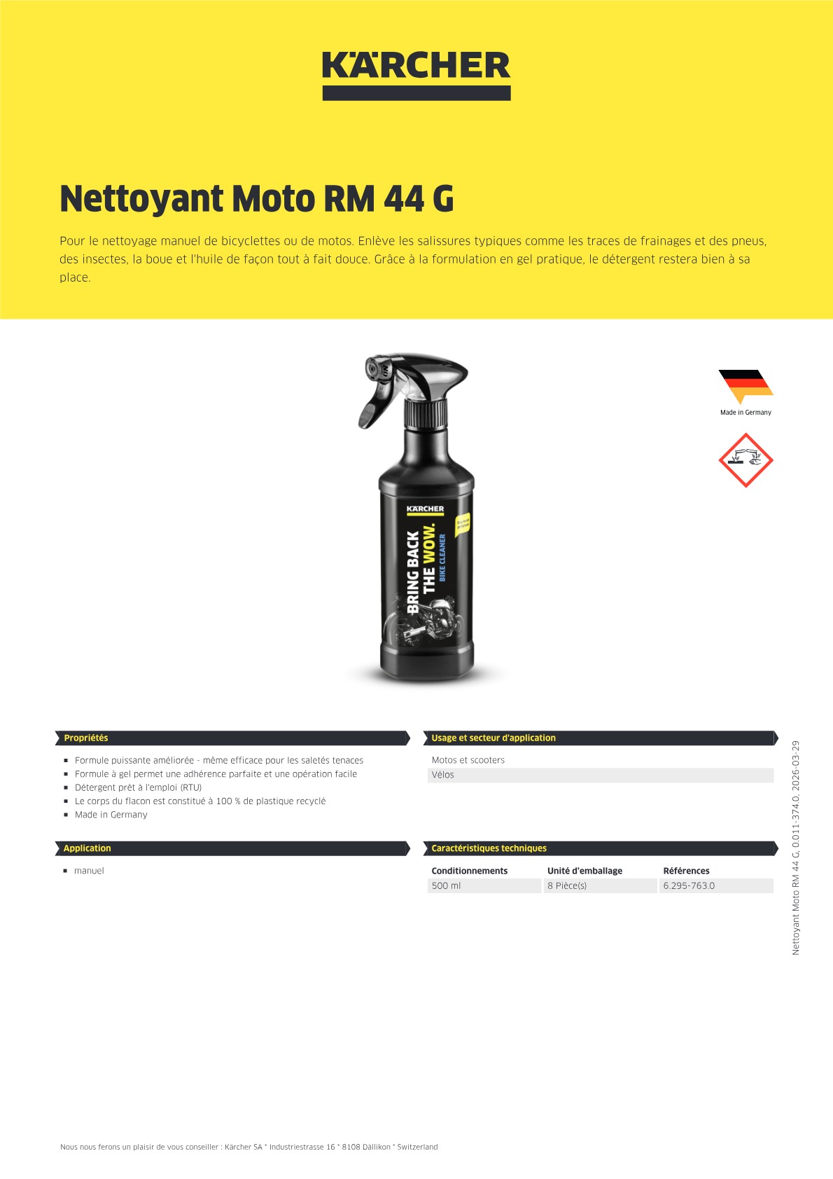 Informations produit