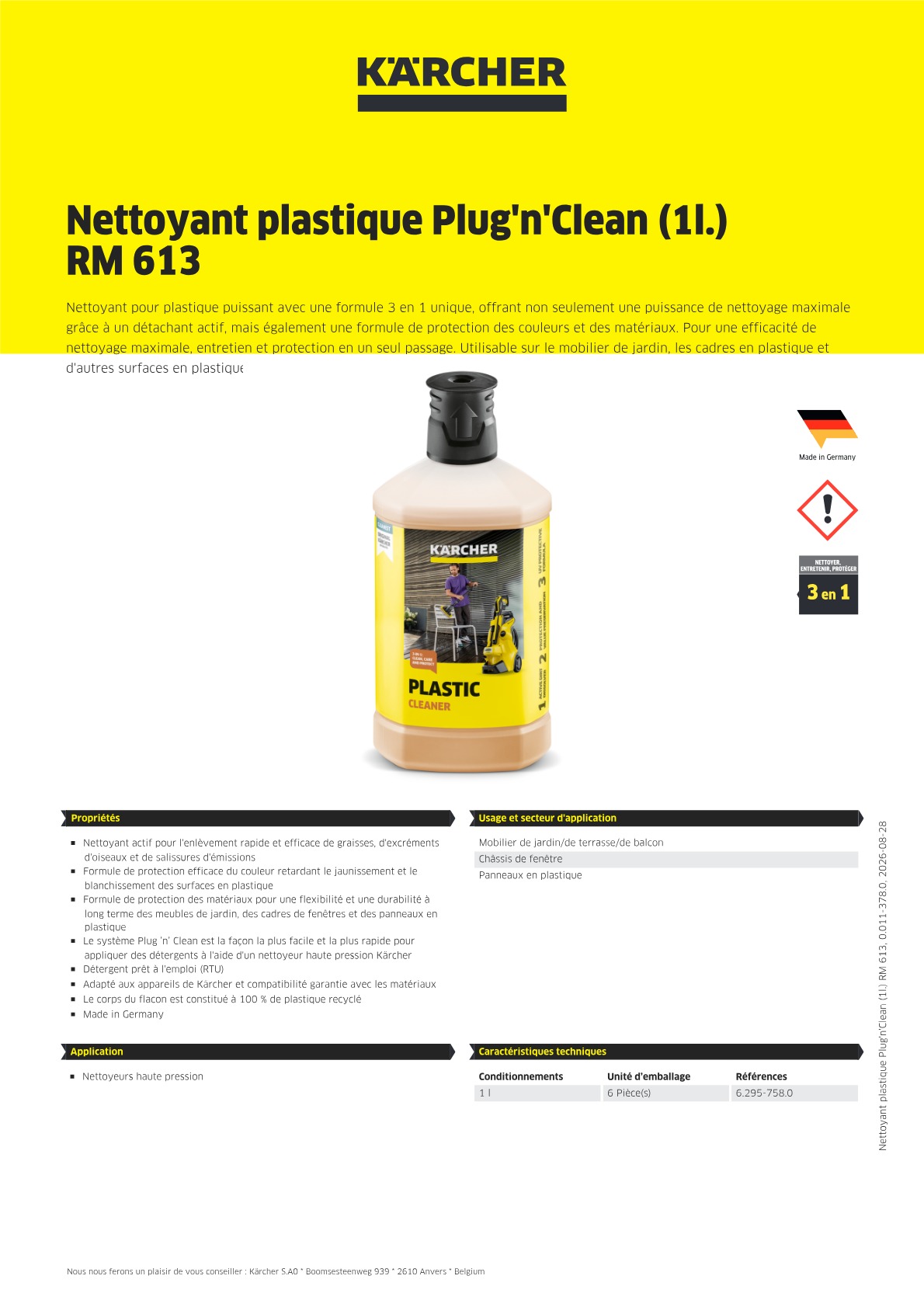 Informations sur le produit