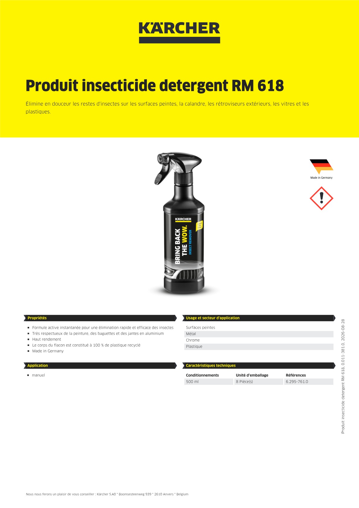Informations sur le produit