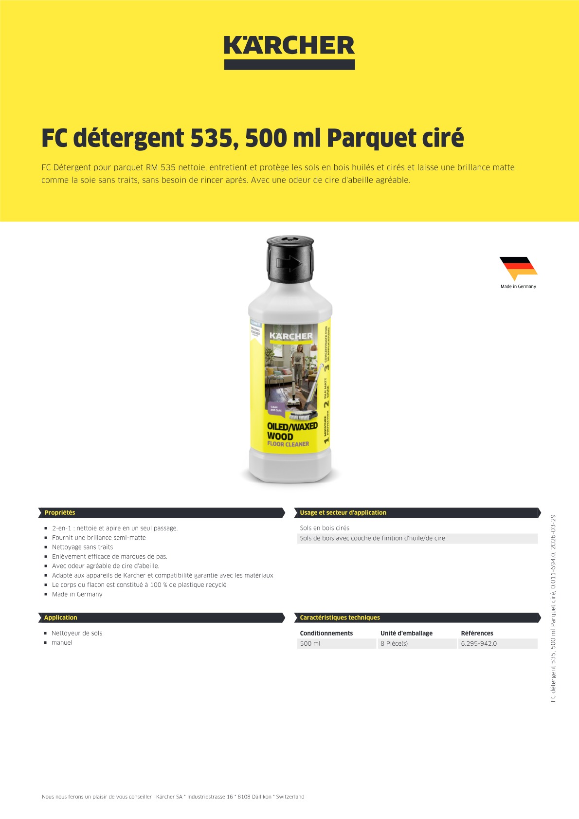Informations produit