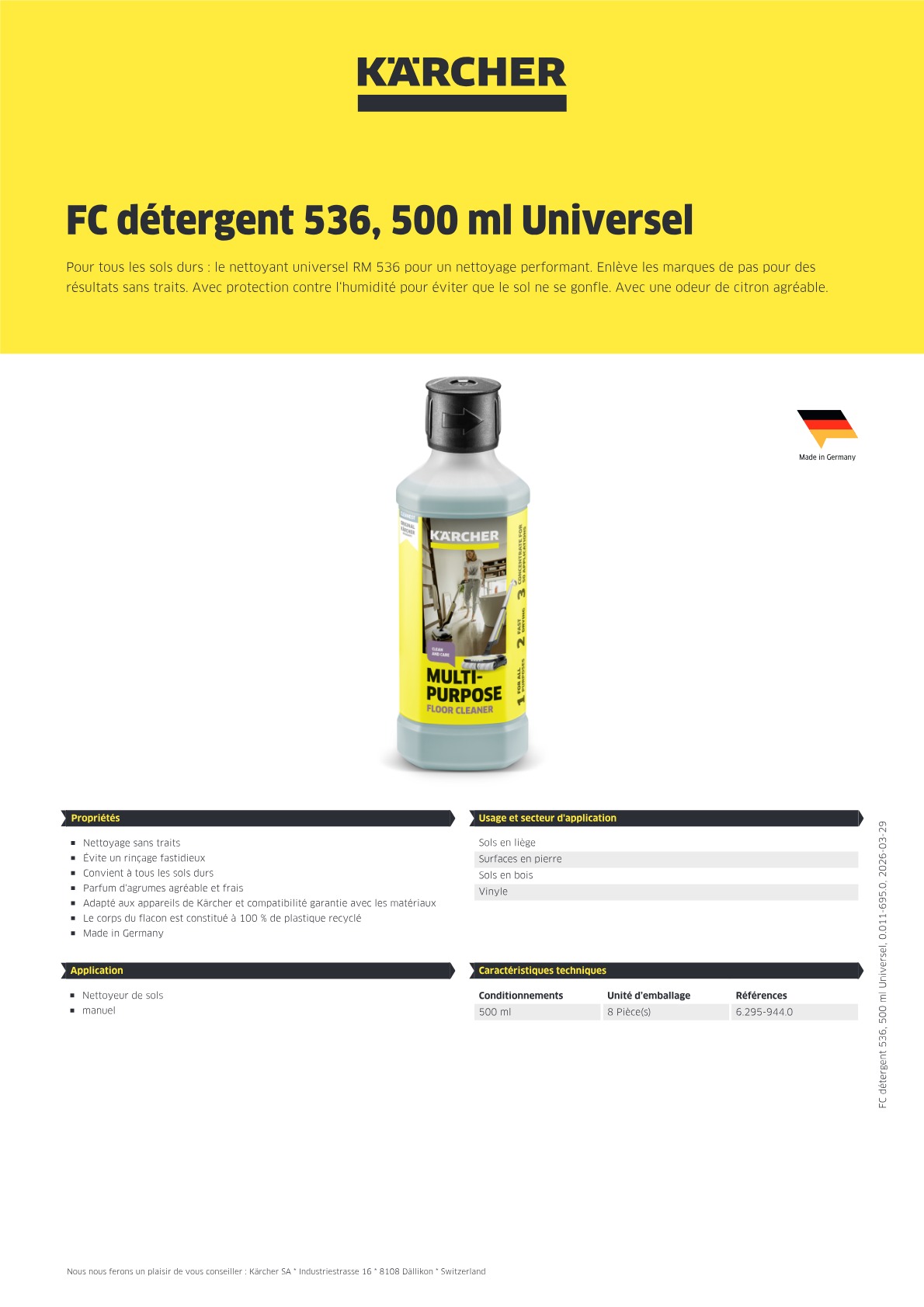 Informations produit