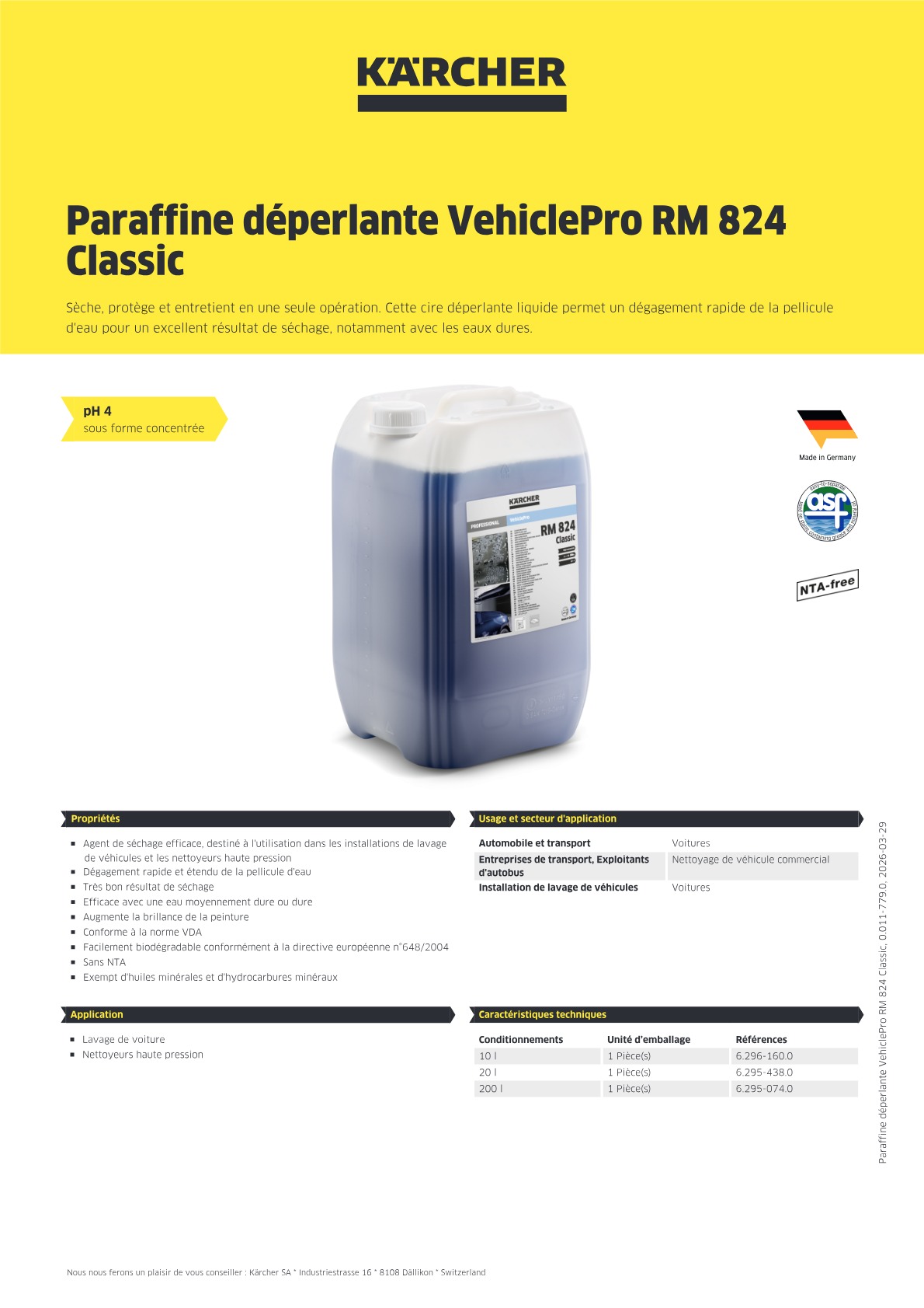 Informations produit