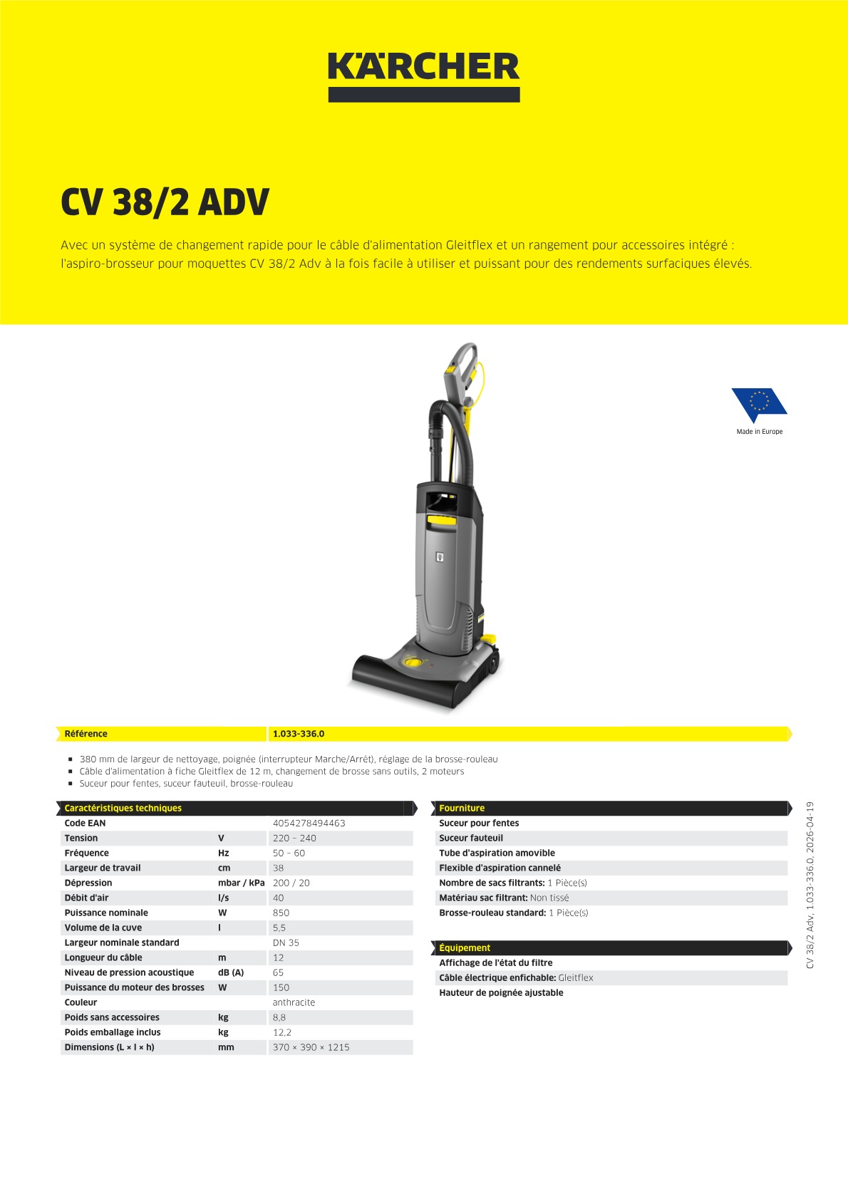 Informations sur le produit