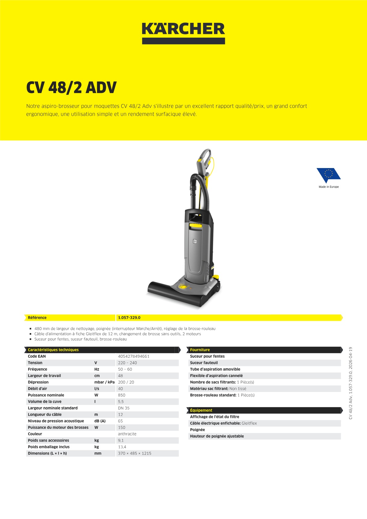 Informations sur le produit