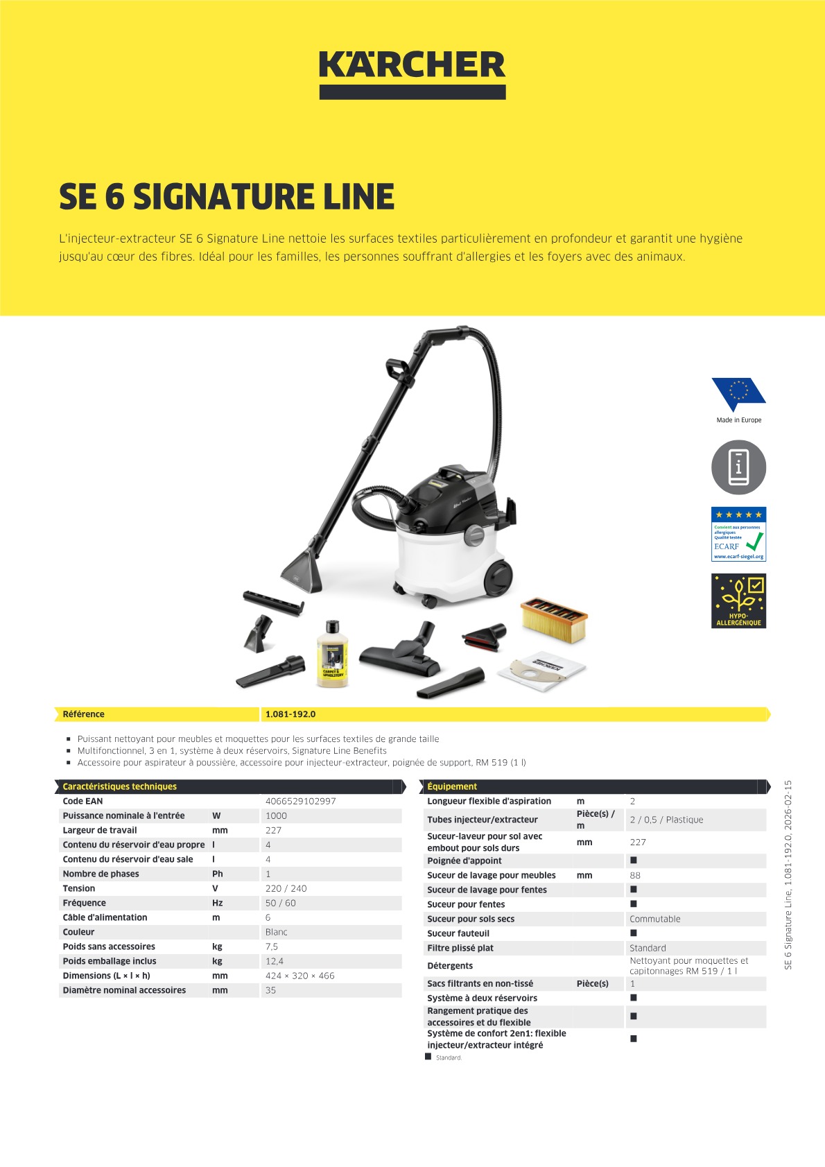 Informations produit