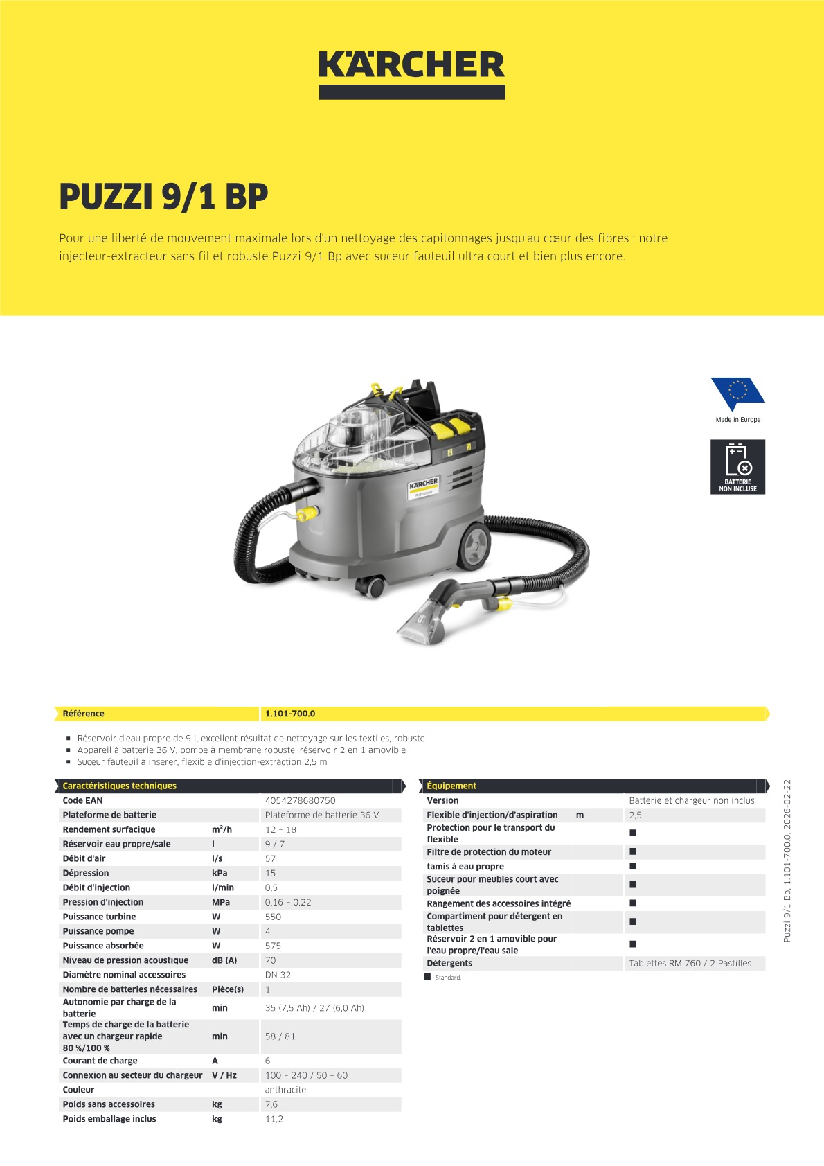 Informations produit