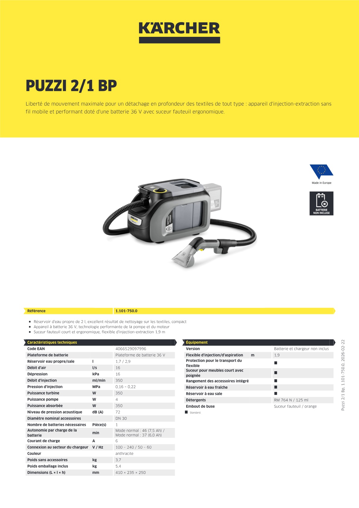 Informations produit