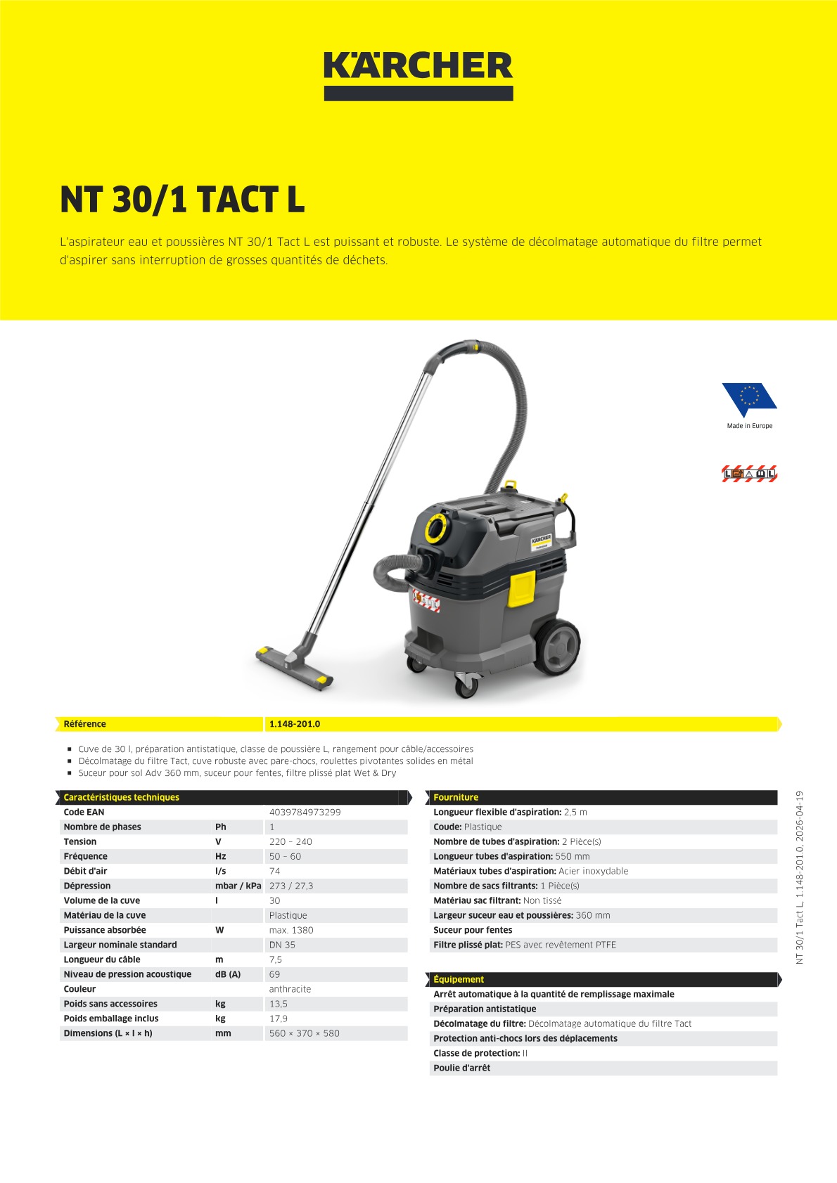 Informations sur le produit