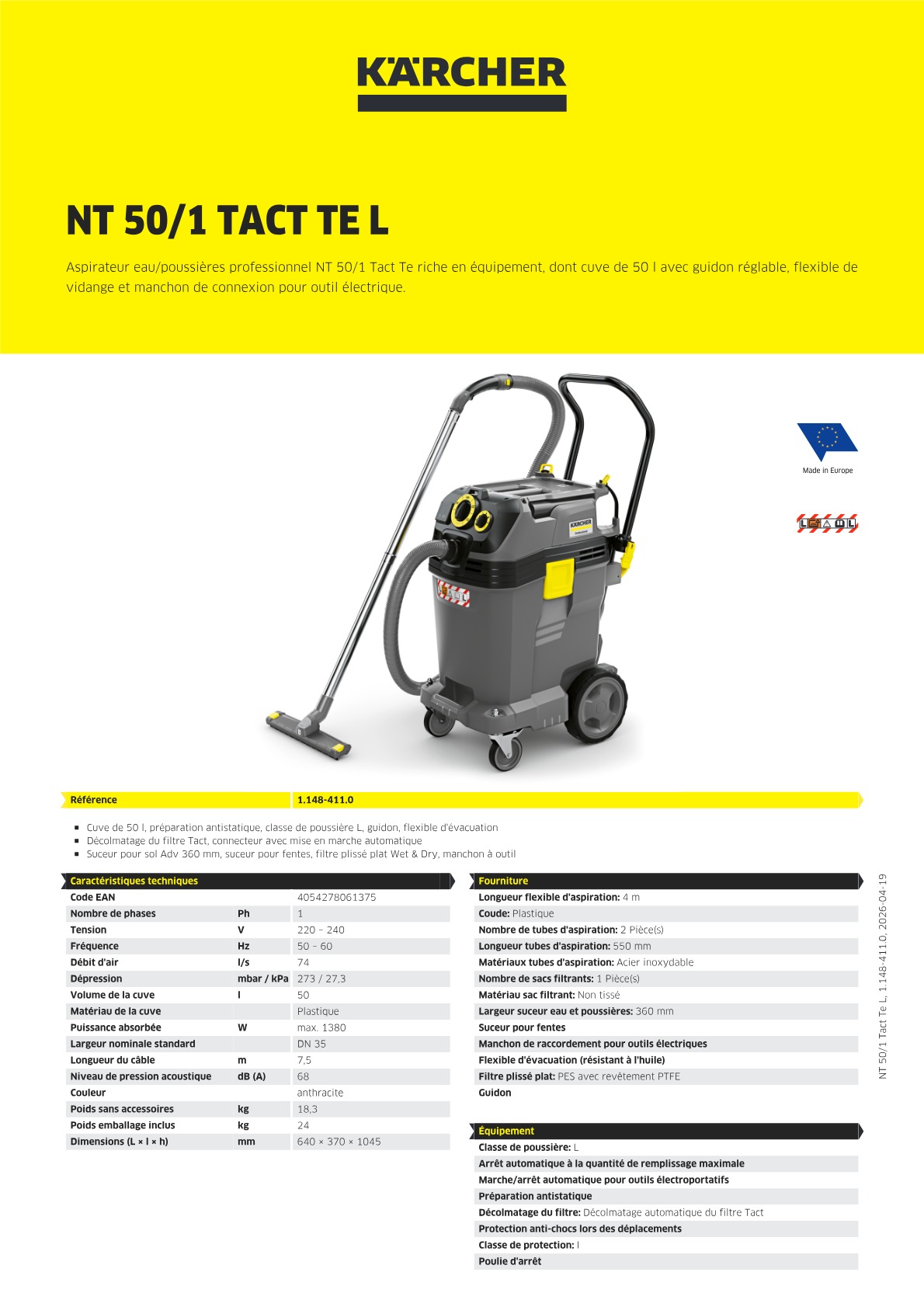 Informations sur le produit