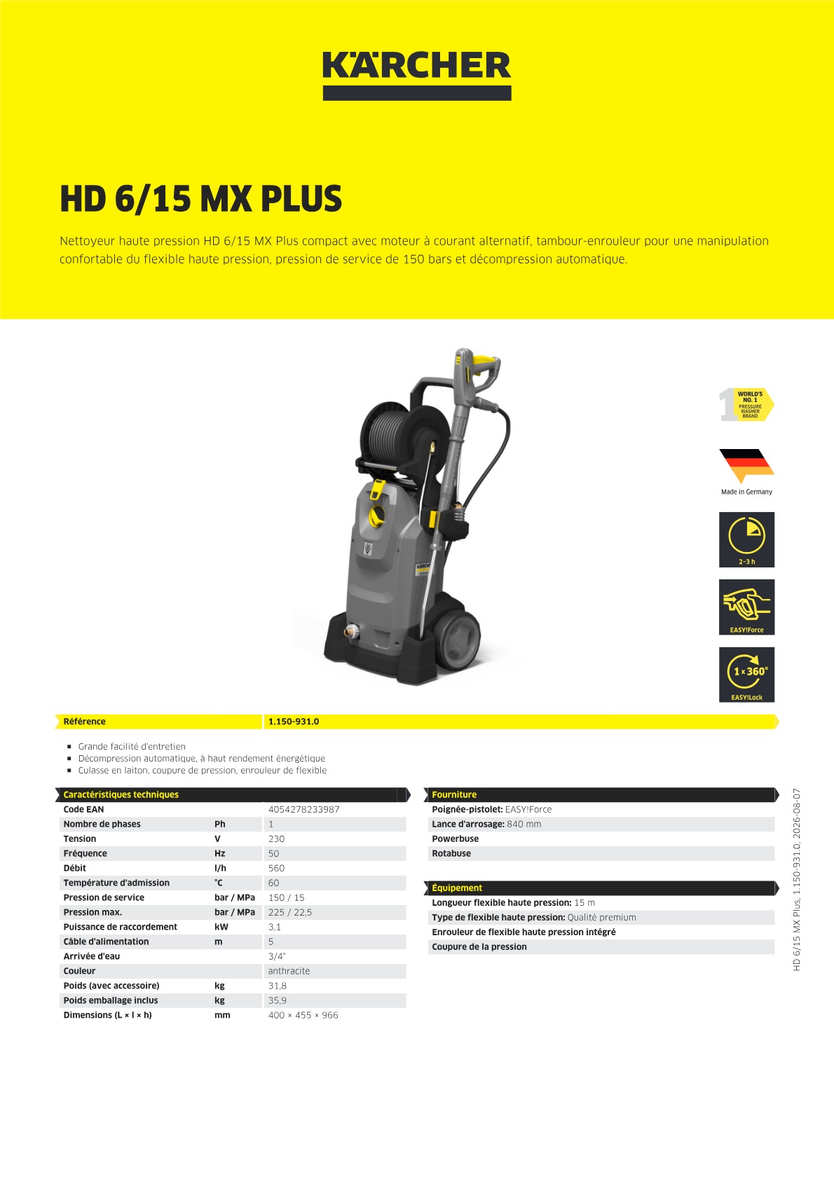 Informations sur le produit