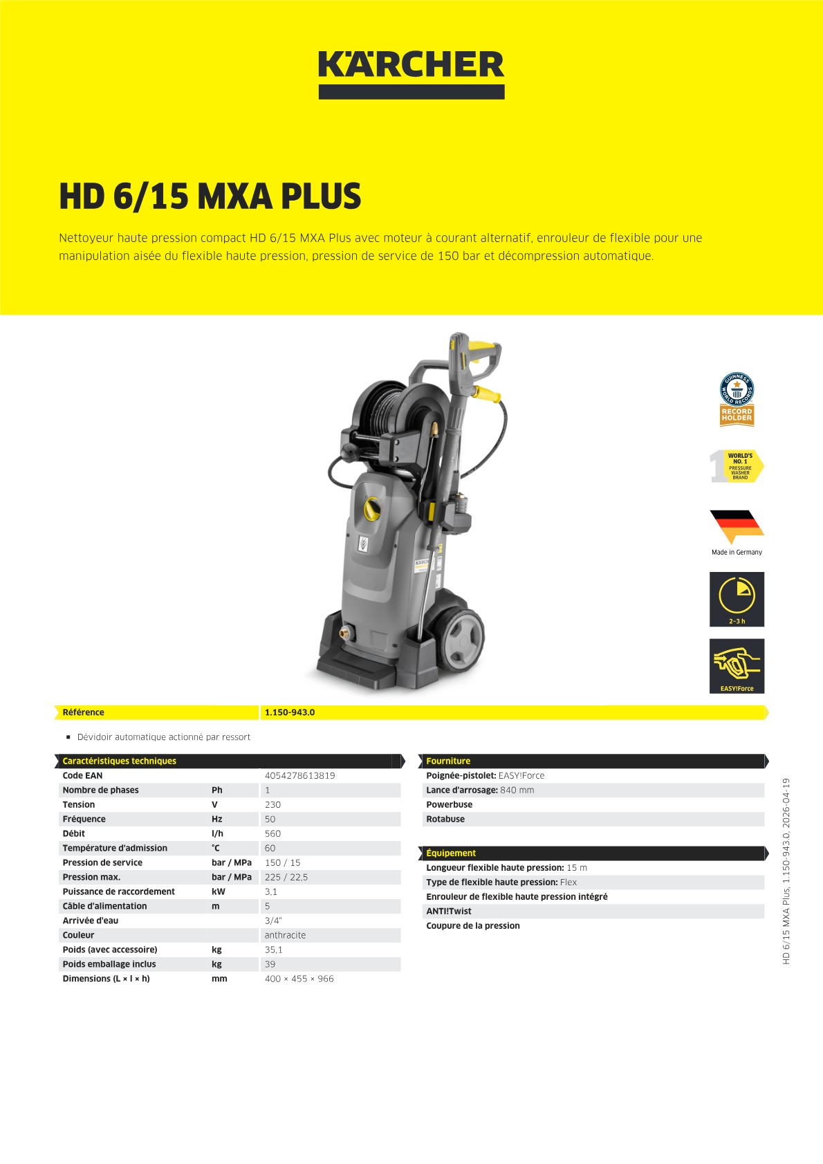 Informations sur le produit
