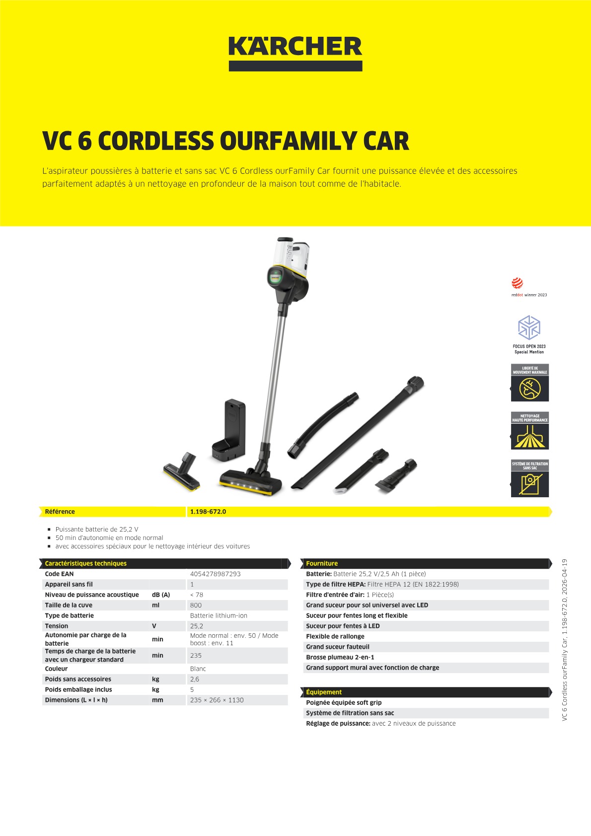 Informations sur le produit