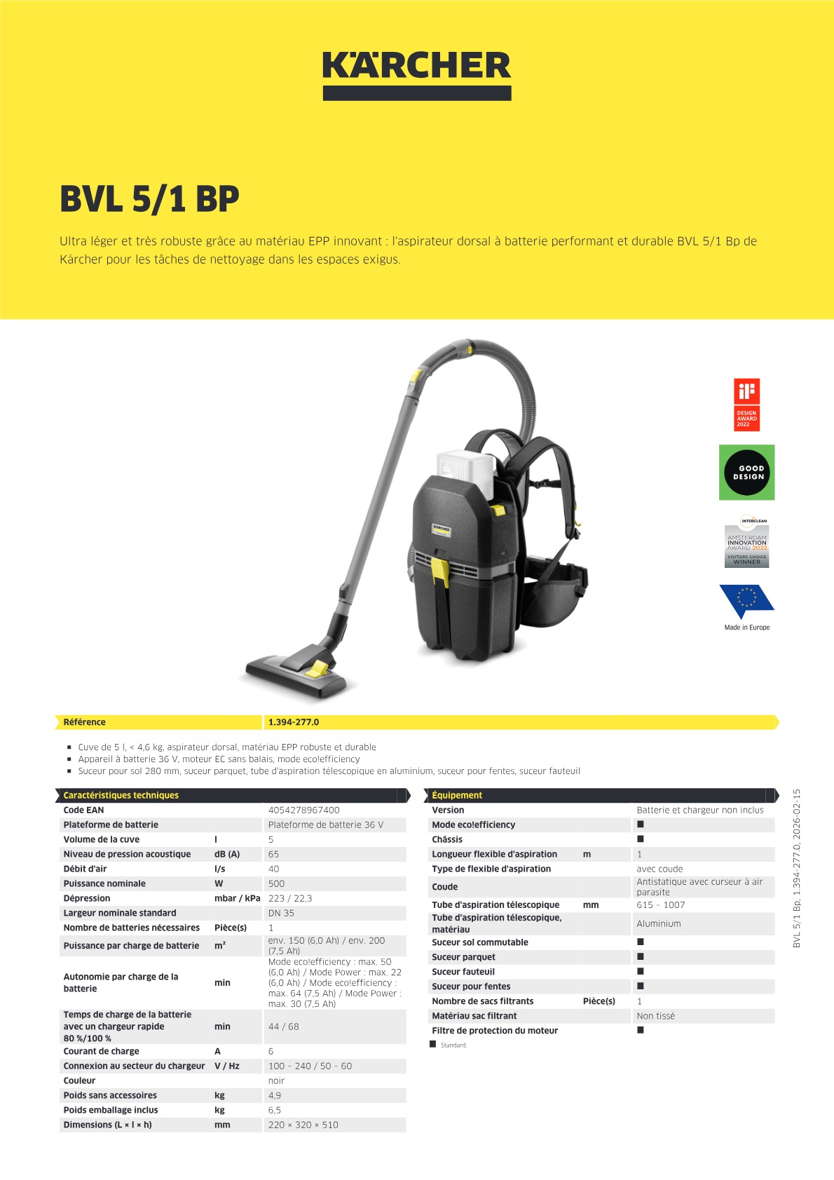 Informations produit