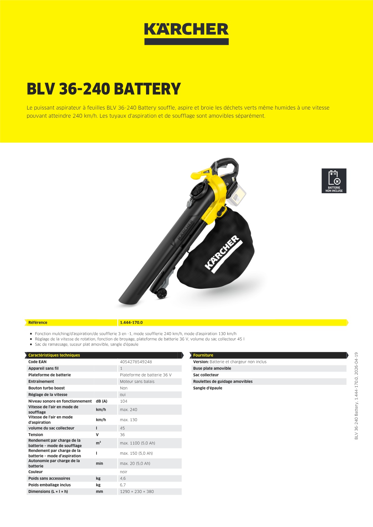 Informations sur le produit
