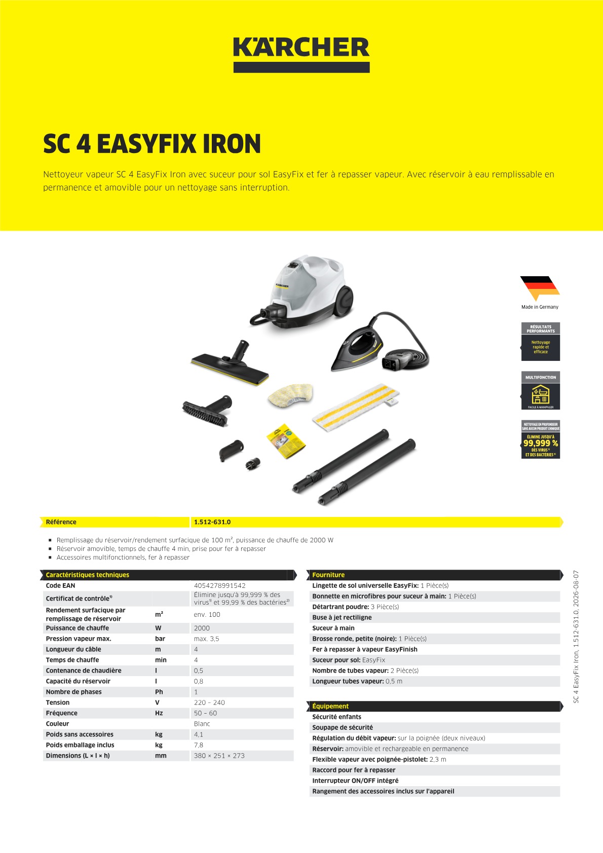 Informations sur le produit