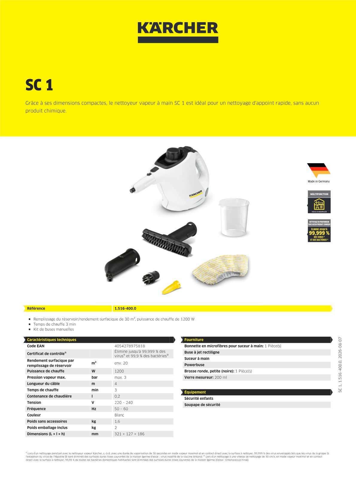 Informations sur le produit