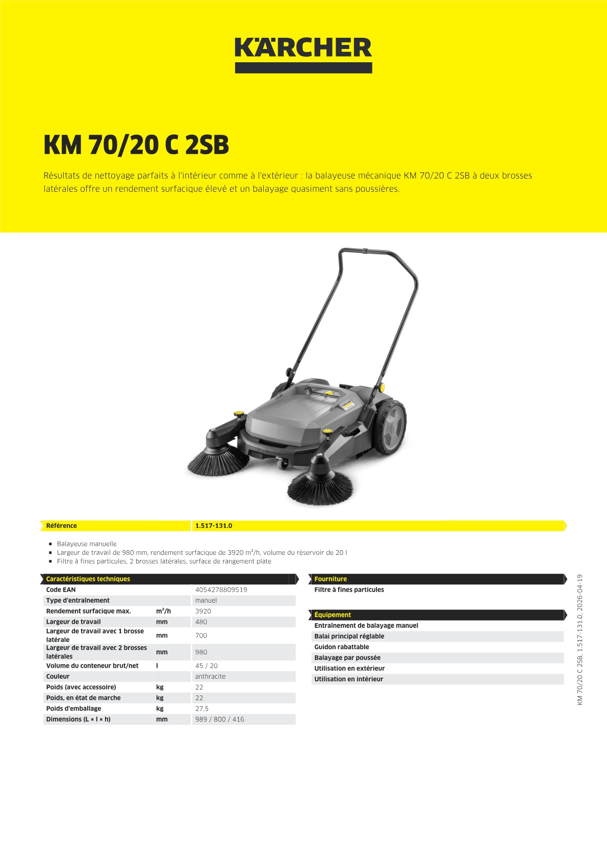 Informations sur le produit