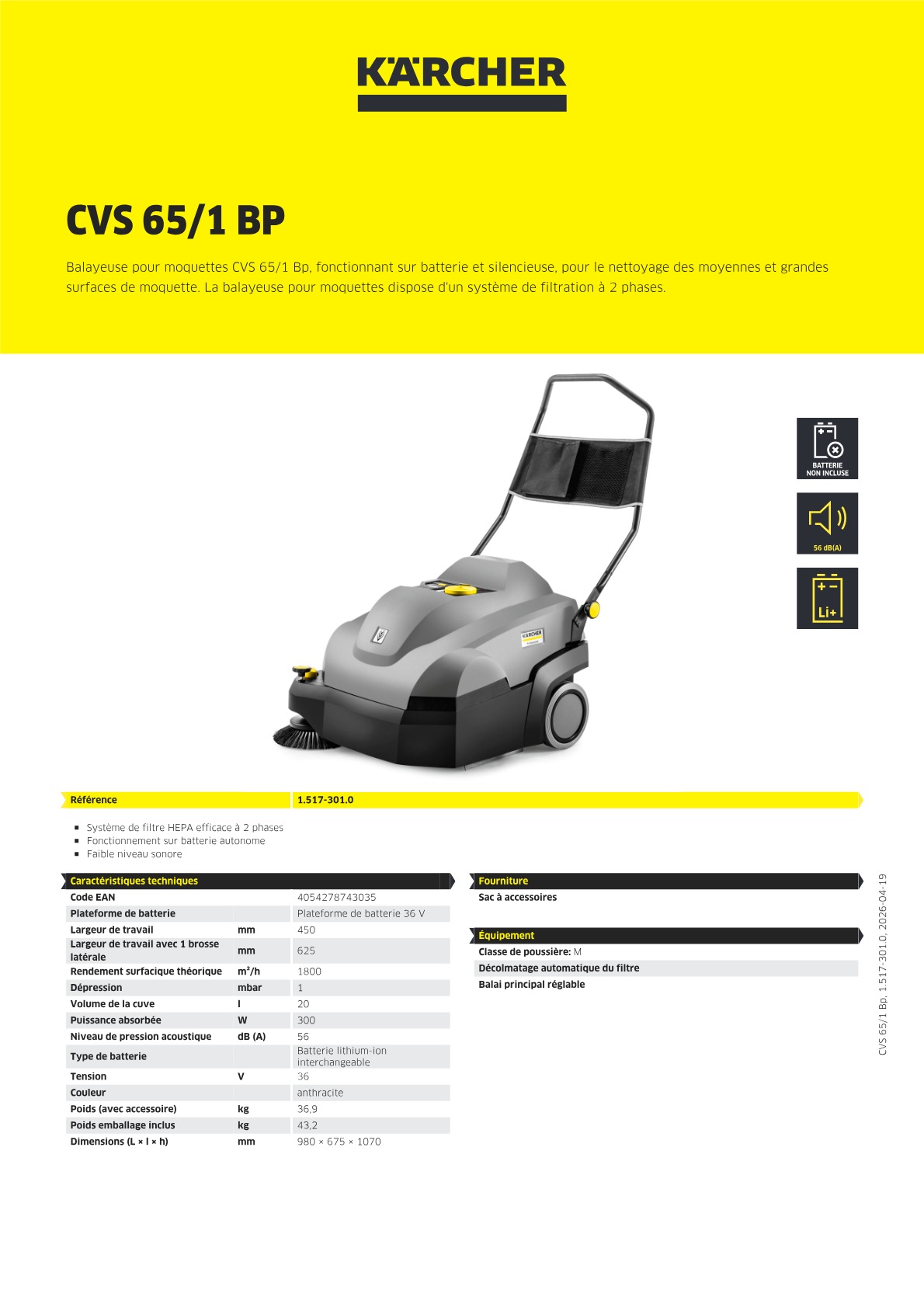 Informations sur le produit