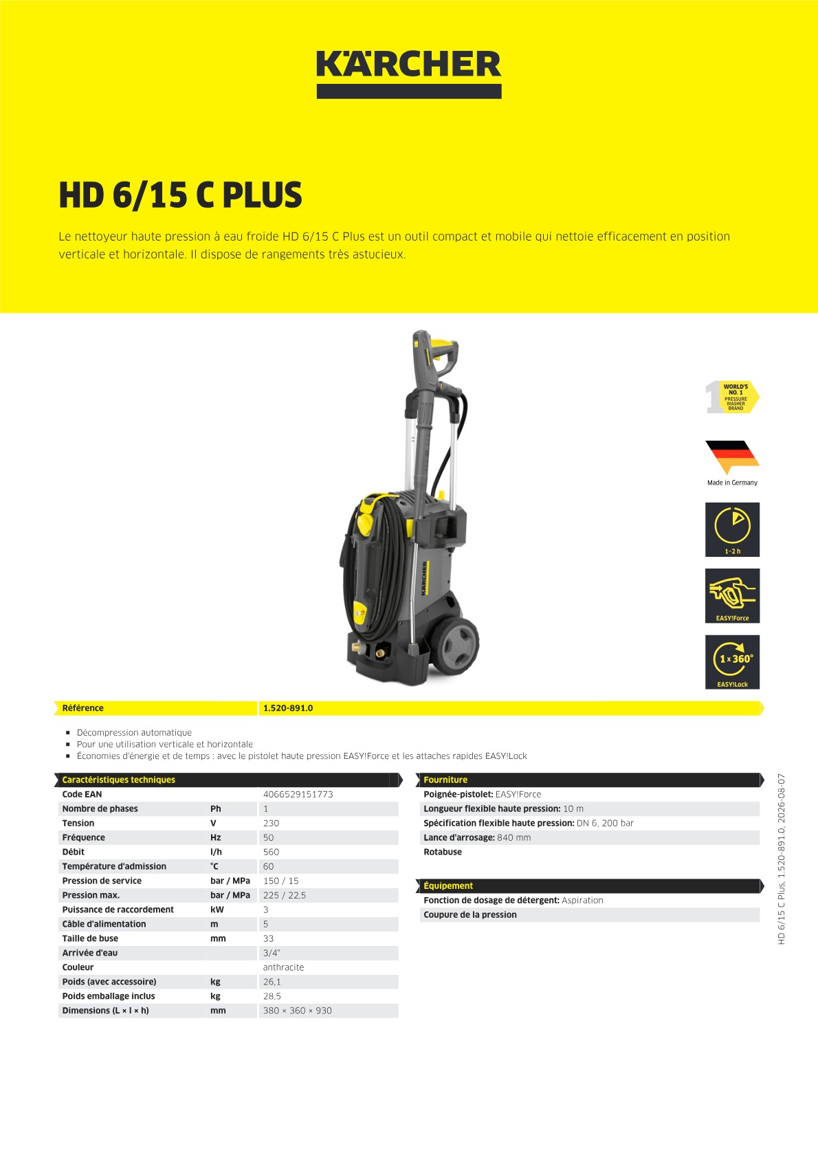 Informations sur le produit