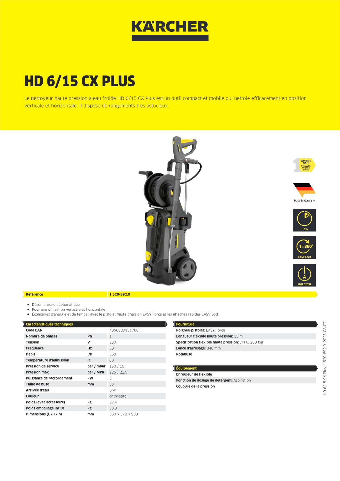 Informations sur le produit