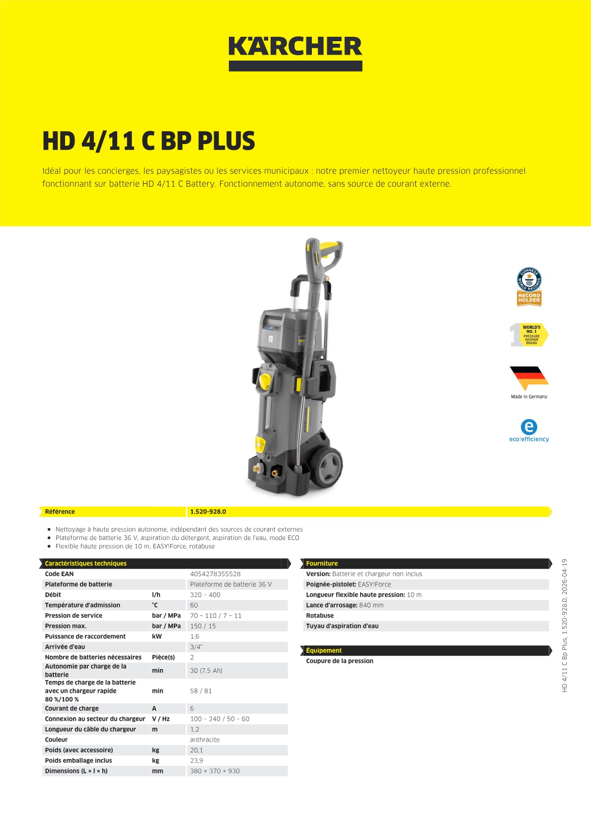 Informations sur le produit