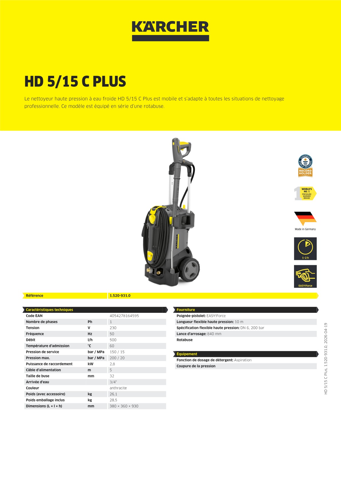 Informations sur le produit
