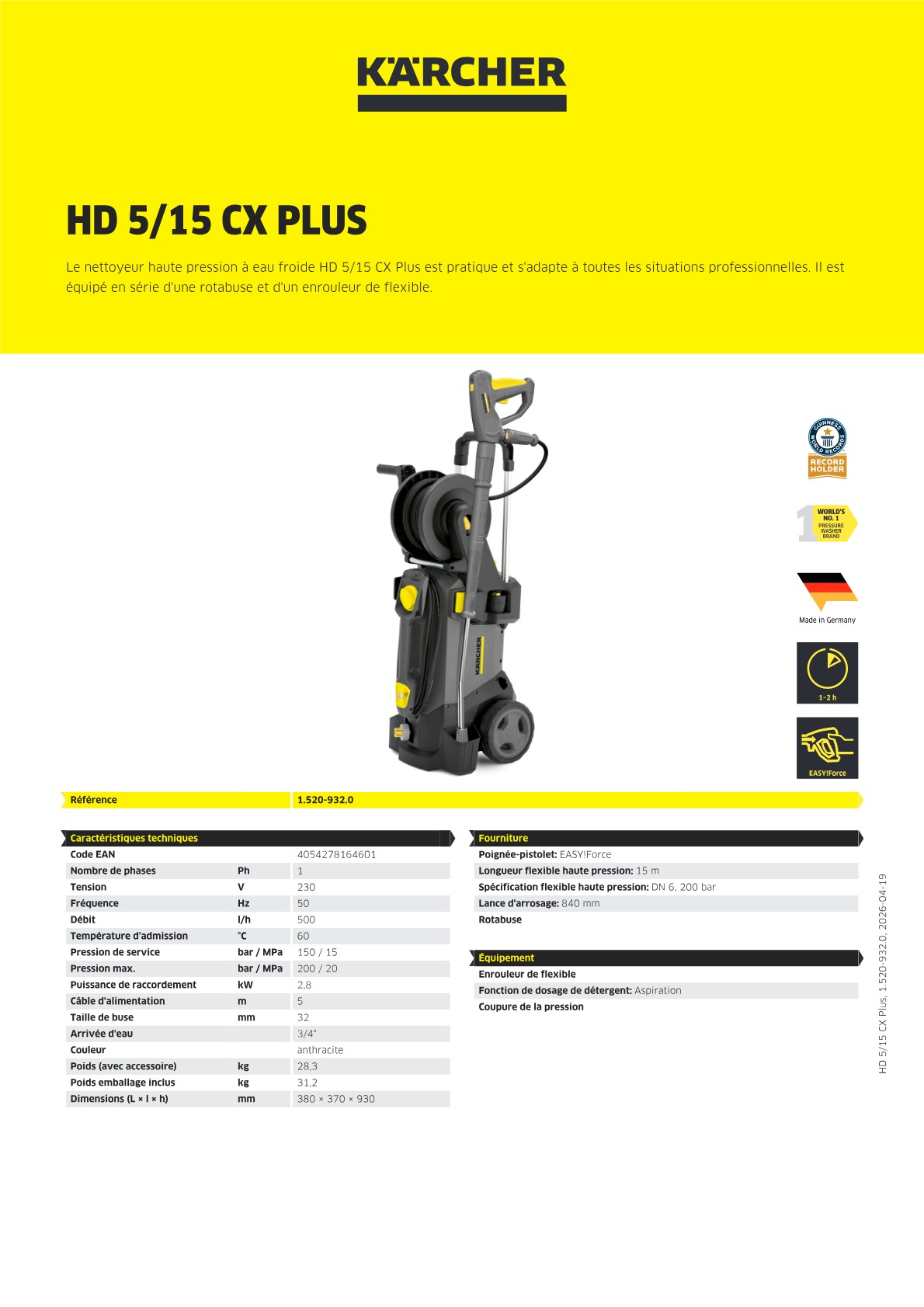 Informations sur le produit
